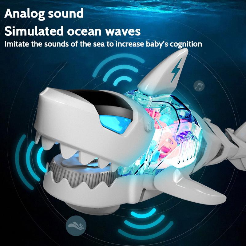 Shark Toy Crawling Shark Light Up with Music Early Learning Holiday Birthday Gifts crawling  toys