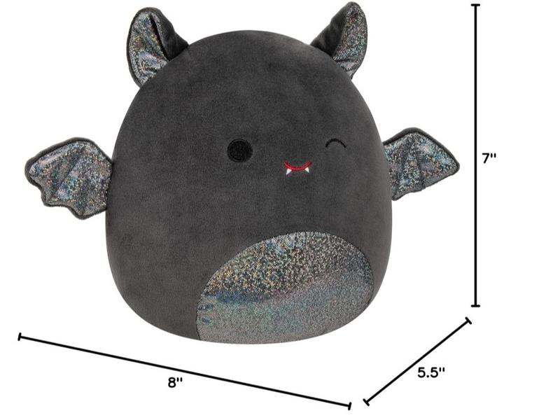 Squishmallows Original 8-Inch Emily Bat with Sparkly Ears and Belly - Medium-Sized Ultrasoft Official Jazwares Plush