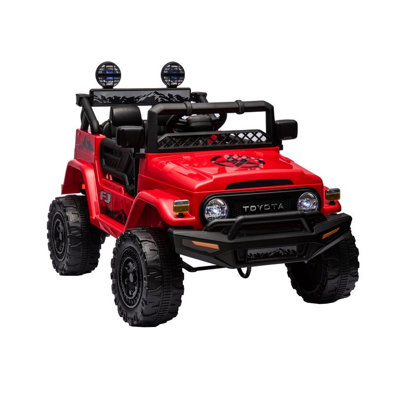 Licensed TOYOTA FJ Cruiser,12V Kids ride on car 2.4G W Parents Remote Control,electric car for kids,Three speed adjustable,Power display, USB,MP3 ,Bluetooth,LED light,Three-point safety belt