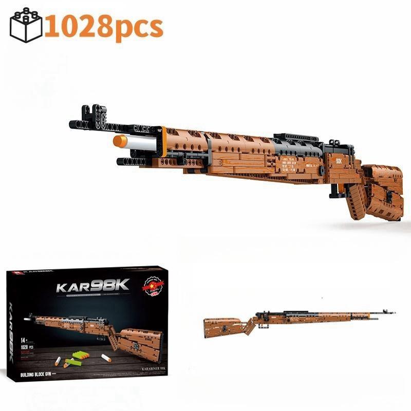 Creative Kar98K Sniper Rifle Building Blocks, 1028pcs box Gun Model Bricks Toy Set, Children's Birthday Gift for Boys