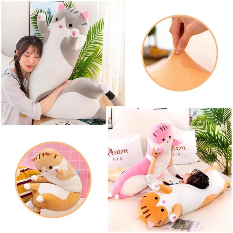 Long cat plush pillow cat pillow, soft plush toy cute plush kitten plush toy