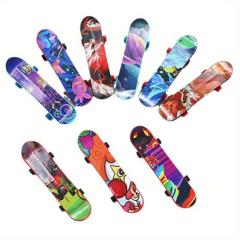 6 Pcs Mini Finger Skateboards,Fun Desktop Decompression Toys for Kids - Perfect for Parties, Halloween, Christmas, Or As Reward Gifts - Ages 6-8