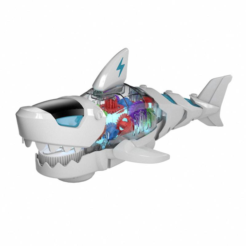 Shark Toy Crawling Shark Light Up with Music Early Learning Holiday Birthday Gifts crawling  toys