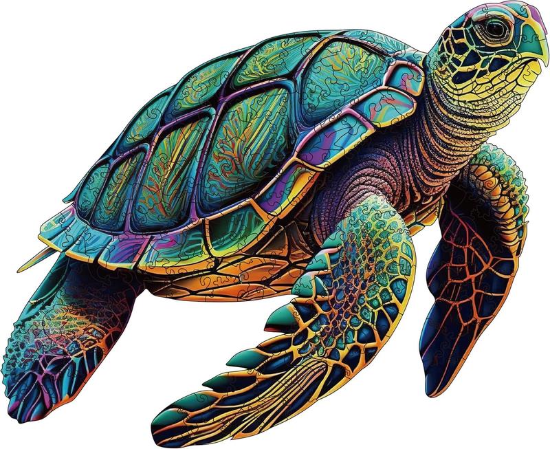 Wooden Puzzles for Adults, Sea Turtles Wood Puzzles 200 count, Irregular Animal Shaped Unique Wooden Jigsaw Puzzles, Creative Ghristmas Gift for Teenagers and Adults