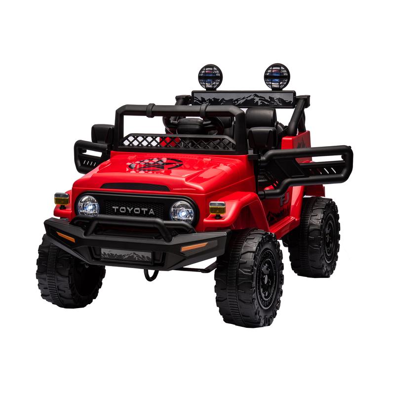 Licensed TOYOTA FJ Cruiser,12V Kids ride on car 2.4G W Parents Remote Control,electric car for kids,Three speed adjustable,Power display, USB,MP3 ,Bluetooth,LED light,Three-point safety belt