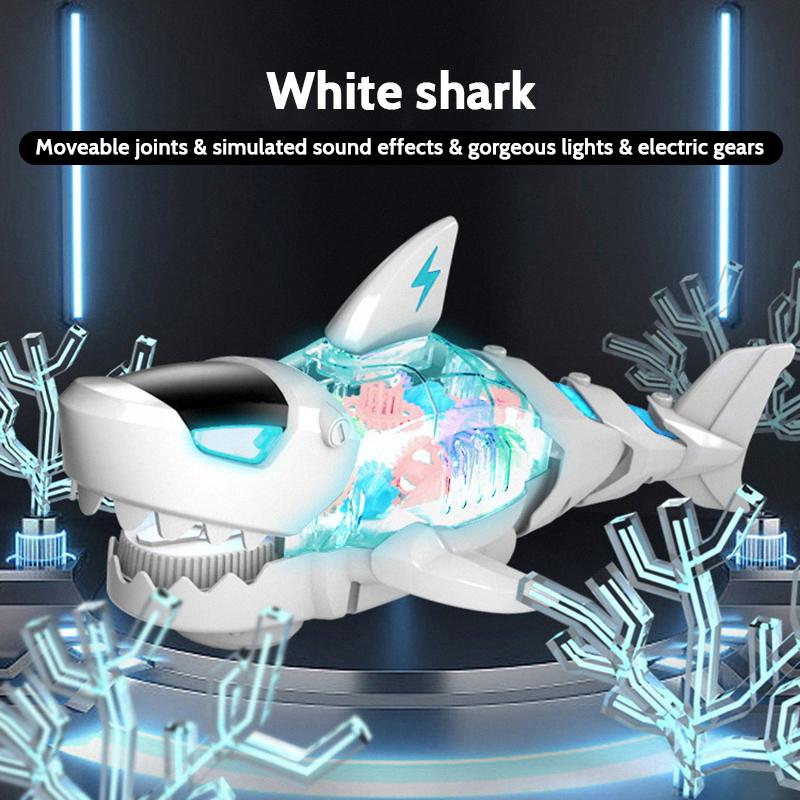 Shark Toy Crawling Shark Light Up with Music Early Learning Holiday Birthday Gifts crawling  toys