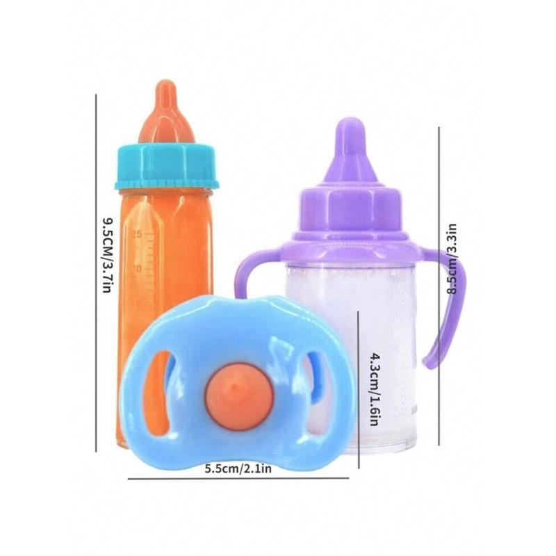 Pretend Play, 1 Juice Bottle, 1 Toy Pacifier, Vanishing Liquid Effect, Suitable for Dolls, Halloween Thanksgiving Christmas Gift, Small and Medium Sizes Halloween Decorationkids Toys,Baby Toys,Christmas,Toy Doll,Baby Teddy