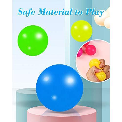 4Pack Glow in The Dark Sticky Balls That Stick to The Ceiling,Stress Balls for Kids and Adults, Dream Balls That Come Back to You, Lumiballs