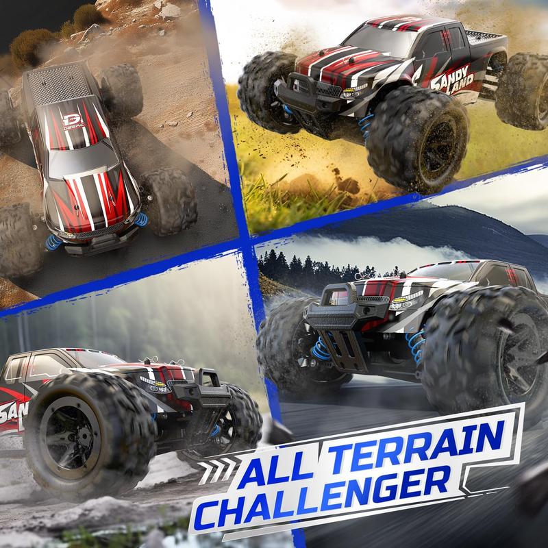 DEERC 9300 Remote Control Car High Speed RC Cars for Adults 1:16 Scale 40 KM H 4WD Off Road Monster Trucks,2.4GHz All Terrain Toy Trucks with 2 Rechargeable Battery