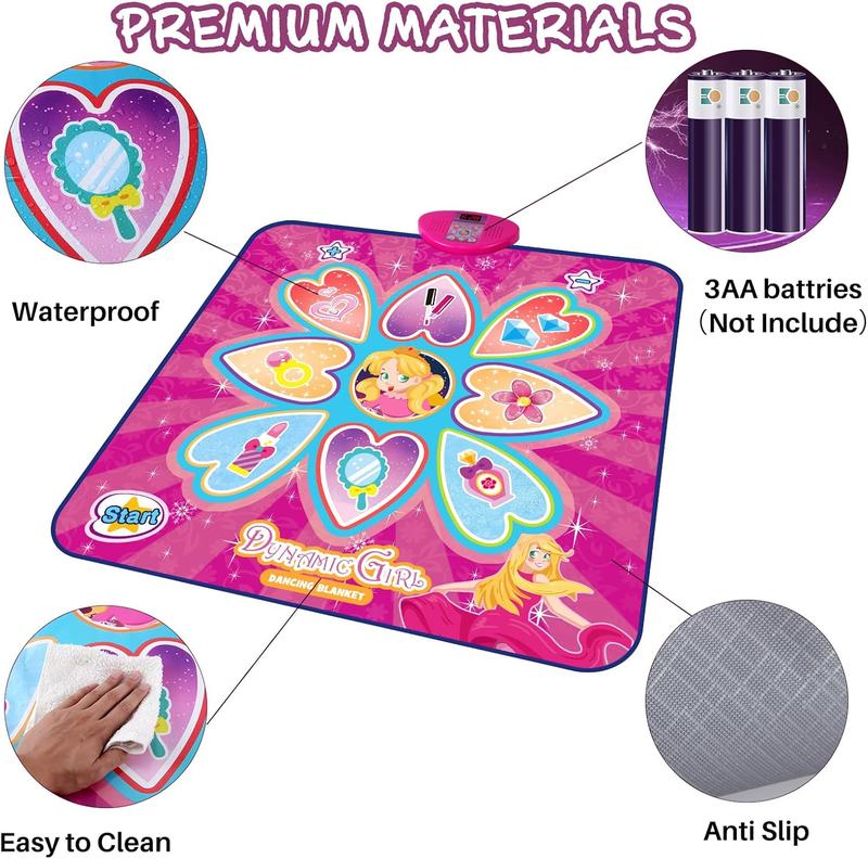 Christmas gift  Princess Touch Dance Mat Toys for Kids, 7 Game Modes with LED Lights and Music