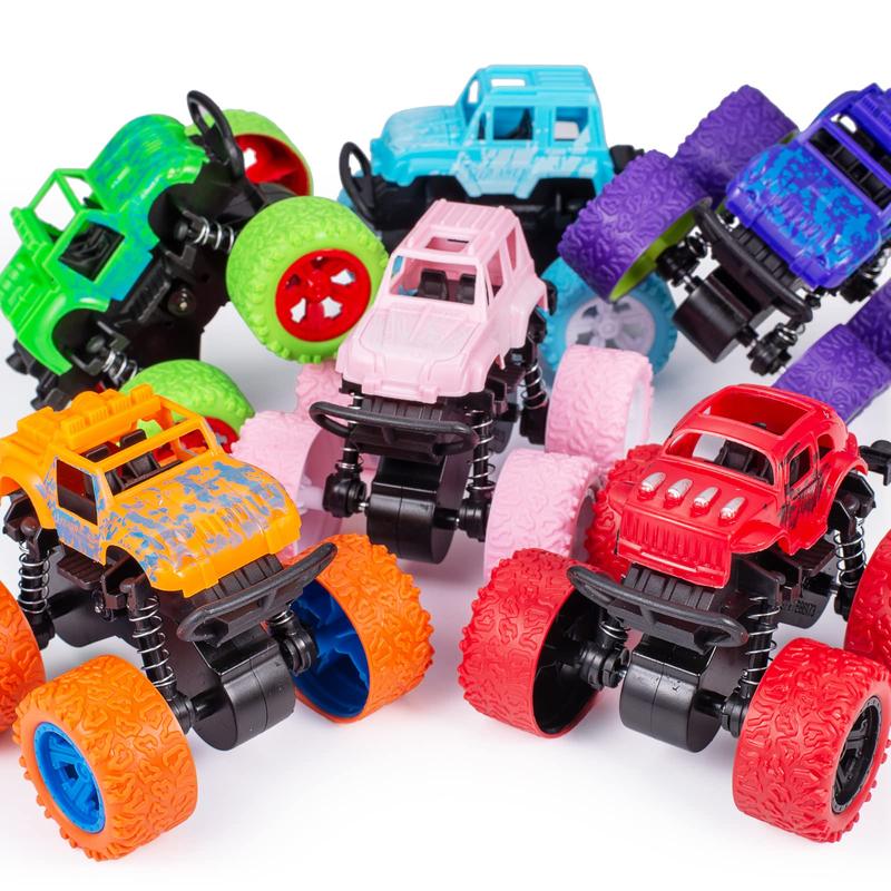 Monster Truck Toys for Kids Boys Girls Toddlers 3, 4, 5, 6, 7, 8 Years Old, Friction Powered Monster Truck Party Favor Toy Cars Vehicles, Sand Beach Toys Gifts (6 Pack)