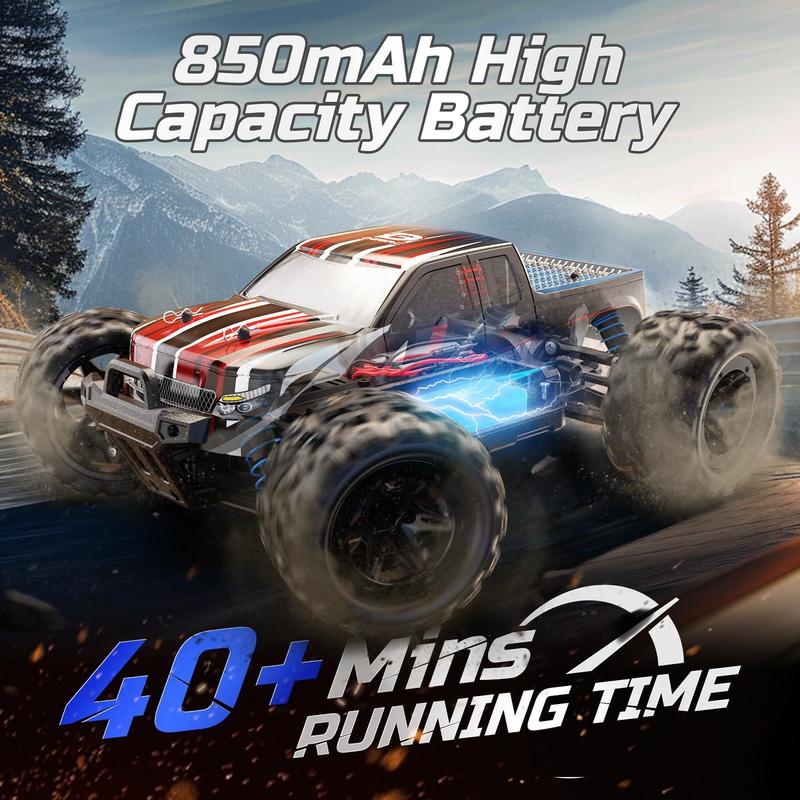 DEERC 9300 Remote Control Car High Speed RC Cars for Adults 1:16 Scale 40 KM H 4WD Off Road Monster Trucks,2.4GHz All Terrain Toy Trucks with 2 Rechargeable Battery