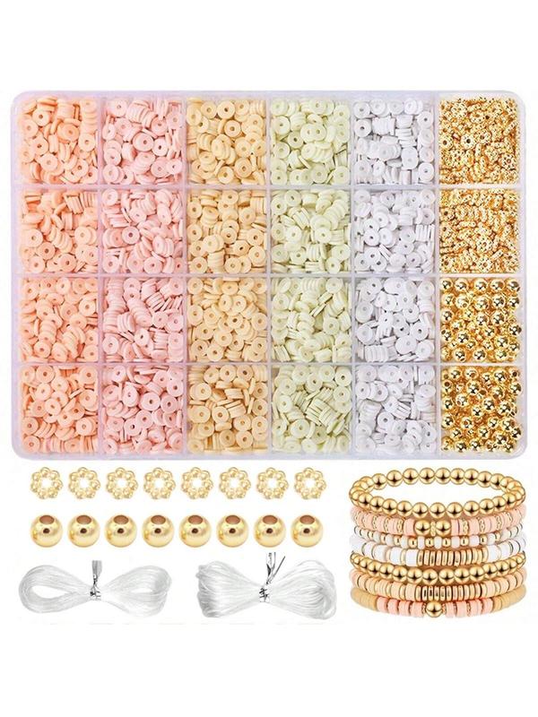 Mixed Color Beaded & Spacer Beads & Elastic Thread, DIY Jewelry Making Kit, Fashion Accessories for Bracelet & Necklace Making