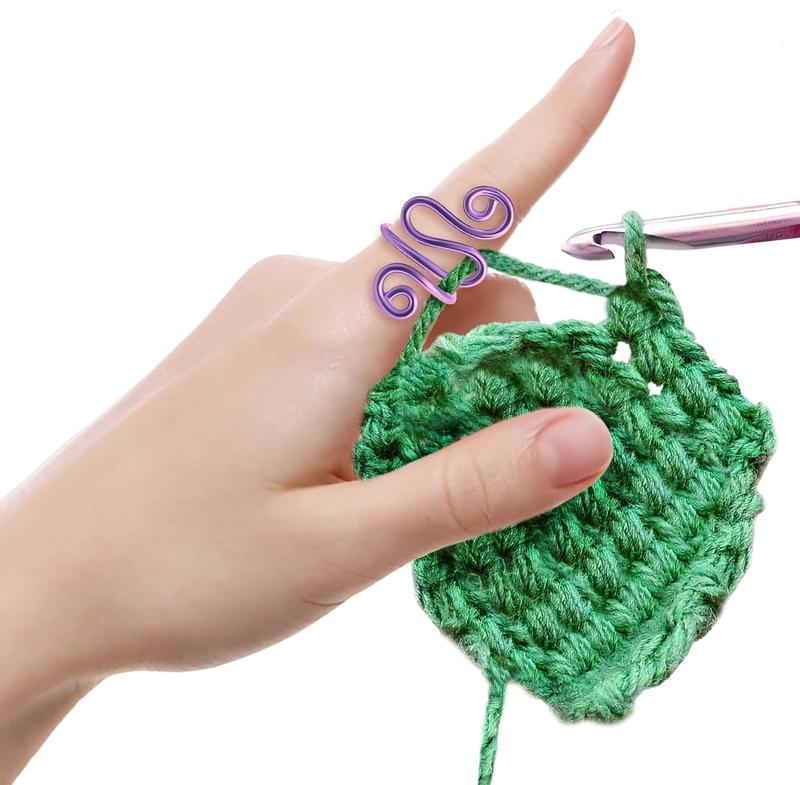 Handmade Crochet Ring, Crochet Ring for Finger, Mothers Day Gifts, Crochet Accessories, Crochet Gifts, Crochet Supplies, Yarn Tension Ring For Crochet, Crochet Hooks, Crochet Ring (Purple, Size 7-10)