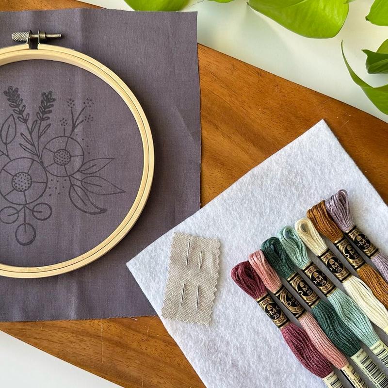 Dreamy Florals Embroidery Kit with Video Tutorial