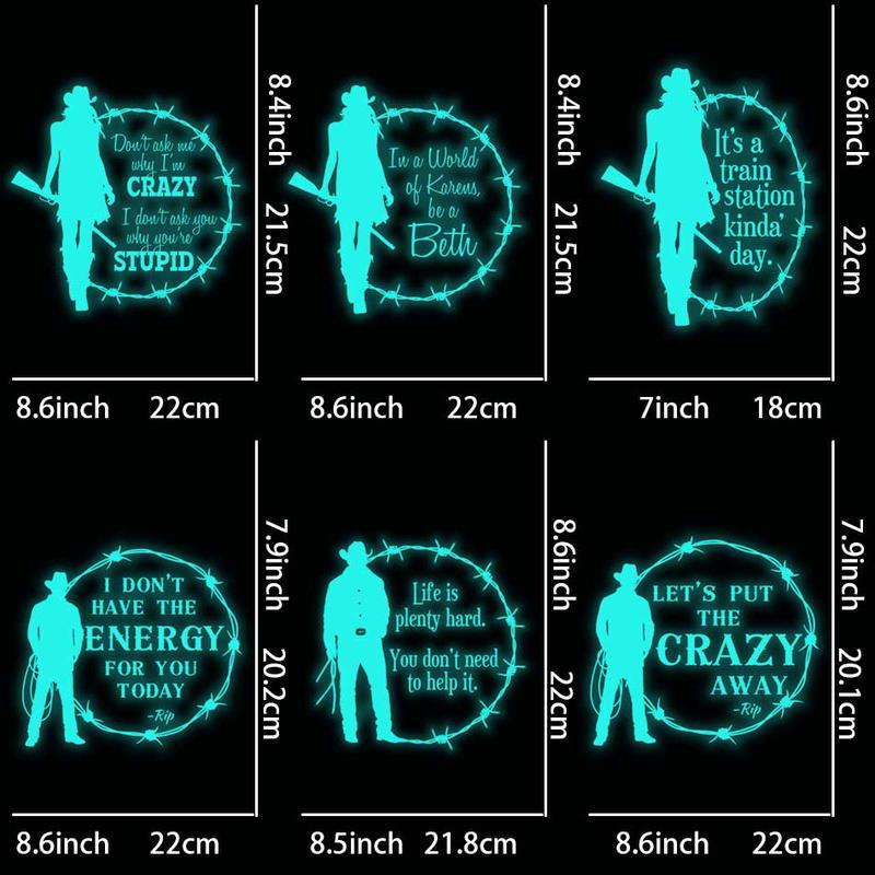 Heat Transfer Sticker, 6 Counts set Glow in the Dark T-shirt Heat Transfer Patch, DIY Washable Decal for Clothing, Bag, Pillowcase