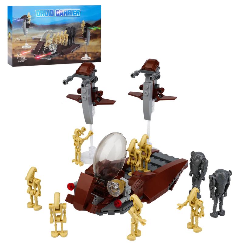 189 Piece Space War Model Set - Contains Battle Robots, Carrier Ships and yellow Duck Soldiers - Build your own galactic battlefield! building bricks