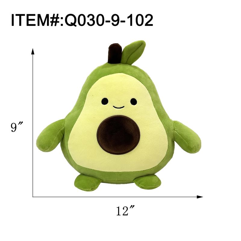 Chubby Avocado Stuffed Toy, 9 12 Inches, Super Soft and Huggable, Ideal for Imaginative Play, Crafted from Durable Fabrics