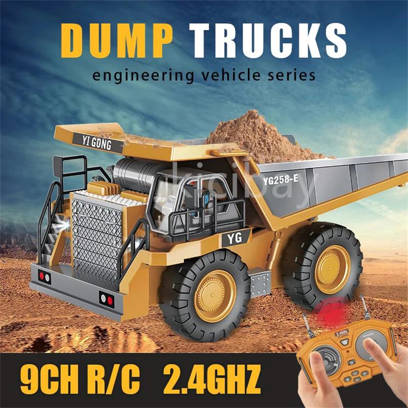 1:20 RC Excavator Dumper Car Remote Control Dump Truck, 2.4G RC Engineering Vehicle Crawler Truck Bulldozer for Boys Kids with Lights and Sound