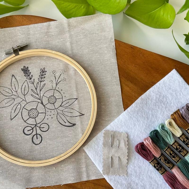 Dreamy Florals Embroidery Kit with Video Tutorial