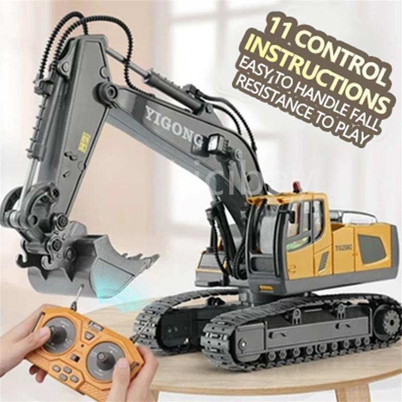 1:20 RC Excavator Dumper Car Remote Control Dump Truck, 2.4G RC Engineering Vehicle Crawler Truck Bulldozer for Boys Kids with Lights and Sound