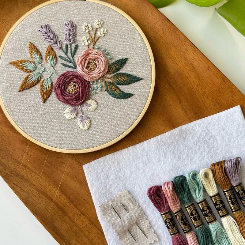 Dreamy Florals Embroidery Kit with Video Tutorial