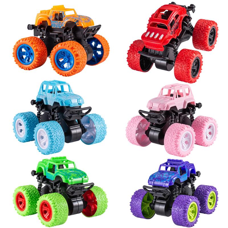 Monster Truck Toys for Kids Boys Girls Toddlers 3, 4, 5, 6, 7, 8 Years Old, Friction Powered Monster Truck Party Favor Toy Cars Vehicles, Sand Beach Toys Gifts (6 Pack)