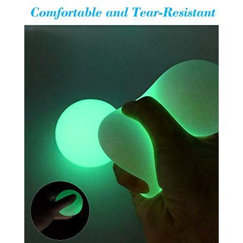 4Pack Glow in The Dark Sticky Balls That Stick to The Ceiling,Stress Balls for Kids and Adults, Dream Balls That Come Back to You, Lumiballs