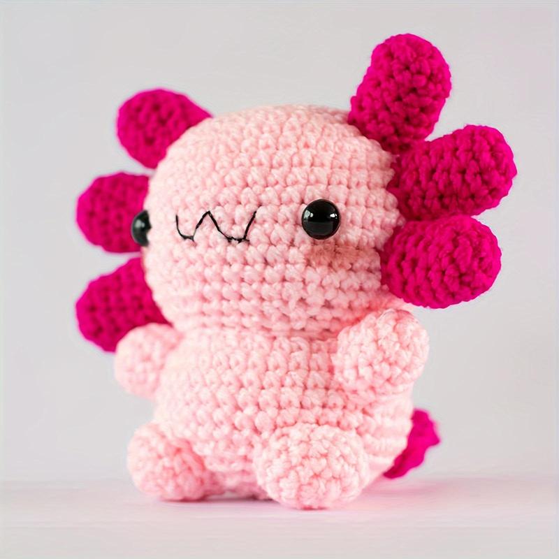 Kawaii Axolotl Design Crochet Stuffed Animal Toy, 3.54inch Soft Handmade Crochet Stuffed Animal Toy, Cute Crochet Animal Toy, Christmas Gift