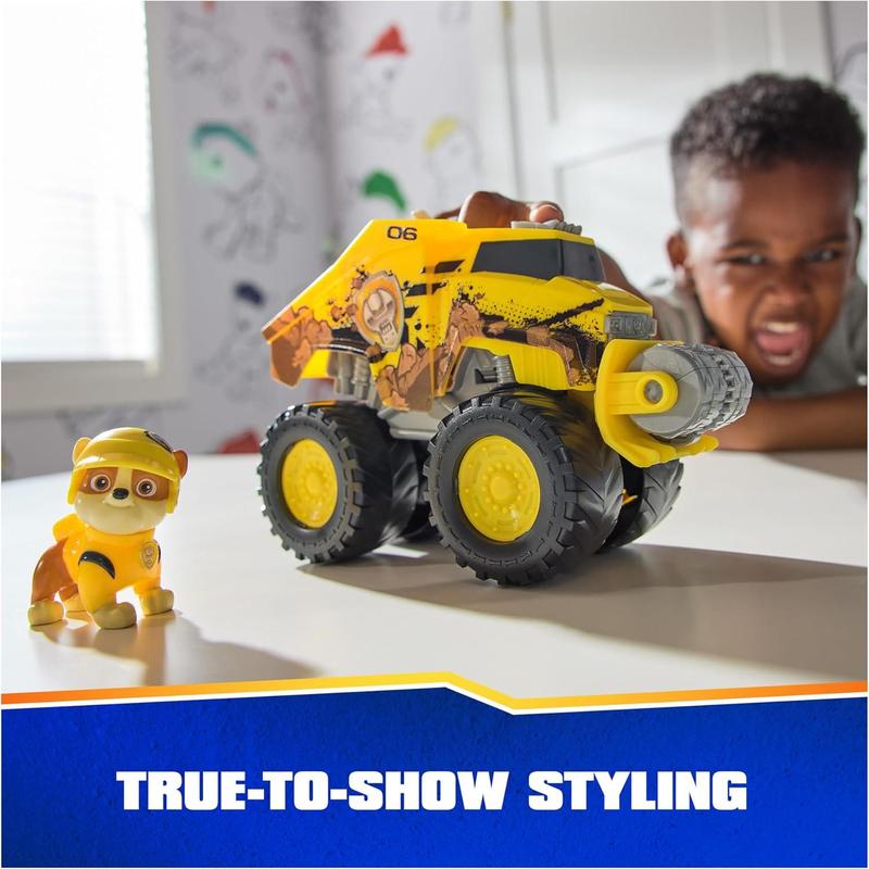 Paw Patrol: Rescue Wheels Rubble’s Bulldozer, Toy Truck with Vehicle Transformation and Collectible Action Figure, Kids Toys for Boys & Girls Ages 3+