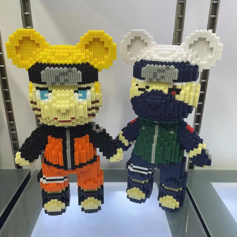 Ninja Bear+Mask Bear-Multi color compressed link small building blocks