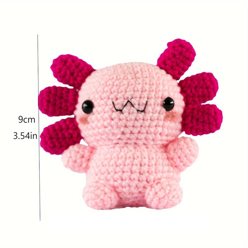 Kawaii Axolotl Design Crochet Stuffed Animal Toy, 3.54inch Soft Handmade Crochet Stuffed Animal Toy, Cute Crochet Animal Toy, Christmas Gift