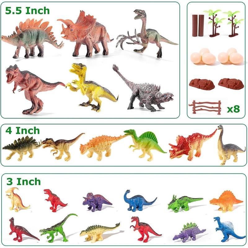 45Pcs Dinosaur Toys with Durable Storage Case for Kids, Realistic Dinosaur Toy, Educational Figures, Gift for Boys Girls