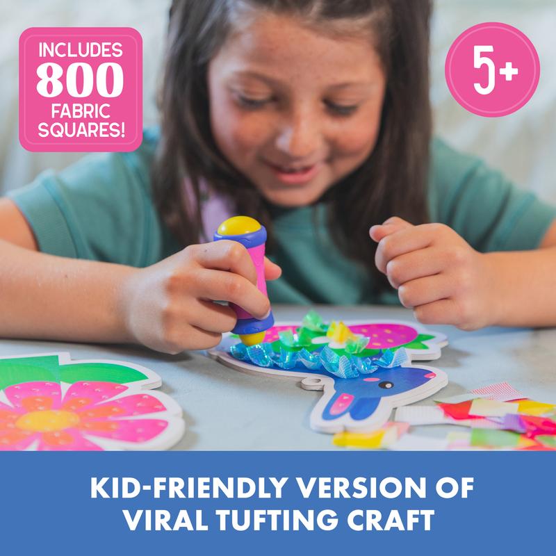 EDUCATIONAL INSIGHTS Ultimate Craft Kit for Kids: Tufting, Pom Poms, and Jumbo Gems, Ages 5+