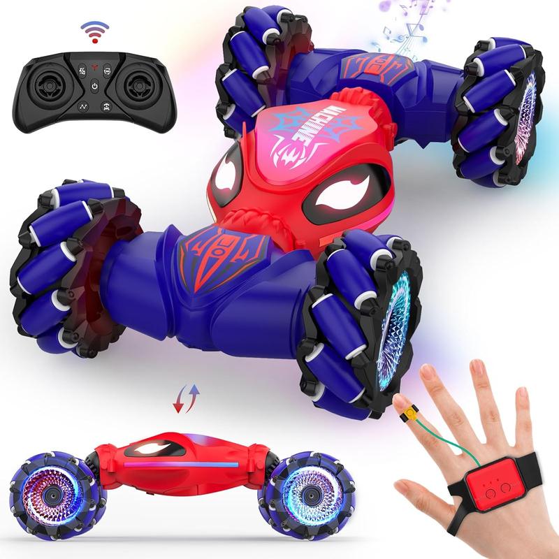 Gesture RC Cars, Hand Controlled Stunt Car for 6-12 yr Kids, 2.4GHz Gesture Sensor Remote Control Cars, 4WD Double Sided Stunt RC Twist Car with Light Music for Boys Girls Birthday Xmas Gift