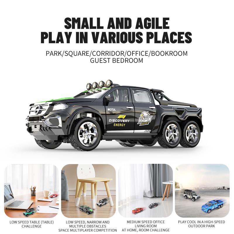 {Car model toys} 1:64 mini remote control car alloy car model with light off-road vehicle simulation model - can turn, move forward and backward car model - children's toys -USB charging- holiday (Christmas, New Year's Day, birthday, etc.) gifts