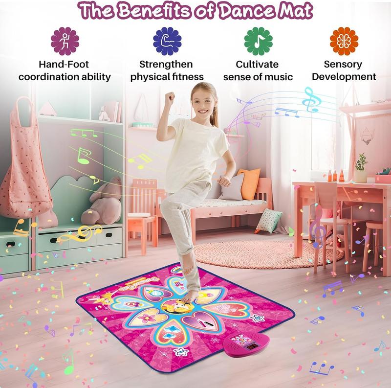 Christmas gift  Princess Touch Dance Mat Toys for Kids, 7 Game Modes with LED Lights and Music