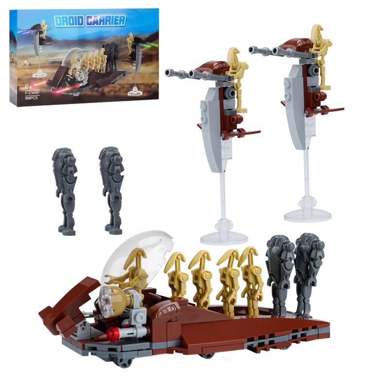 189 Piece Space War Model Set - Contains Battle Robots, Carrier Ships and yellow Duck Soldiers - Build your own galactic battlefield! building bricks