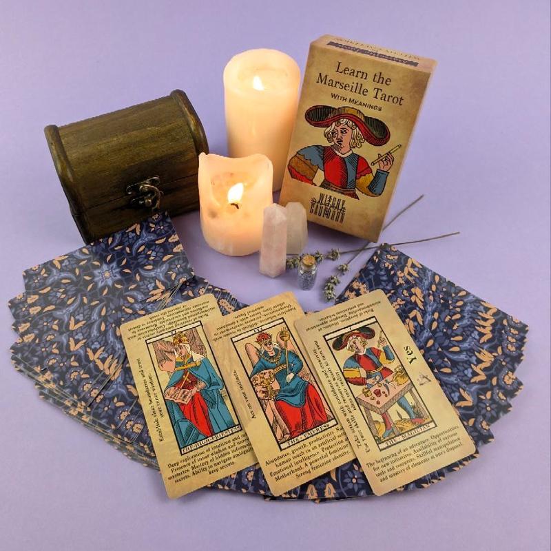 Marseille Tarot Deck for Beginners with Meanings on Each Card for Easy Interpretation – Learn to Read Tarot with The Classic Marseille Deck