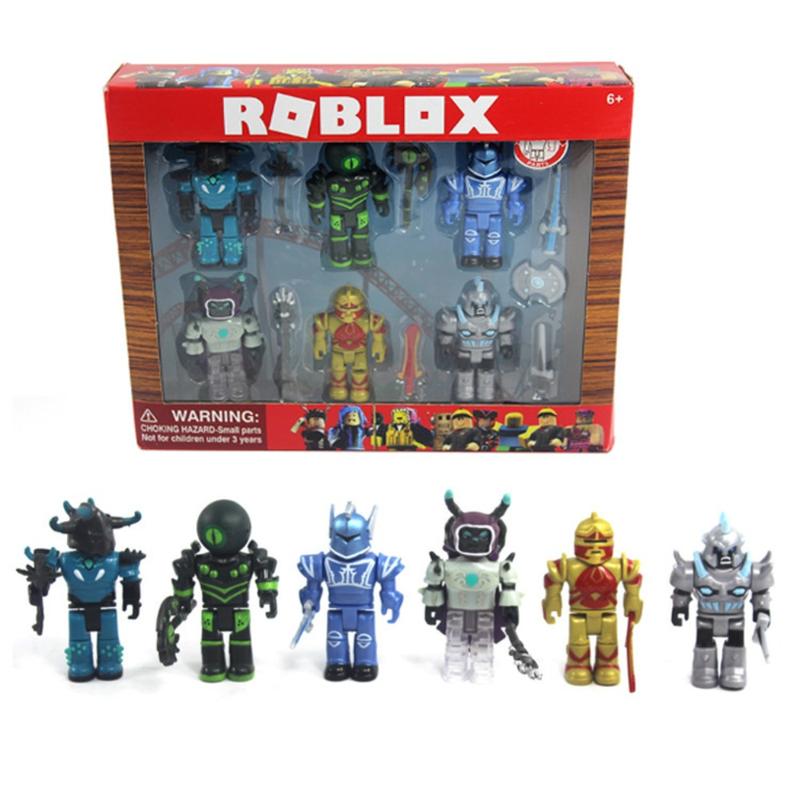 Christmas and New Year gifts for children: Robox virtual figurines, 6 boxed figurines, models game figurines, crown ornaments, colorful boxes, bagged virtual world building blocks, figurines with accessories, world military models