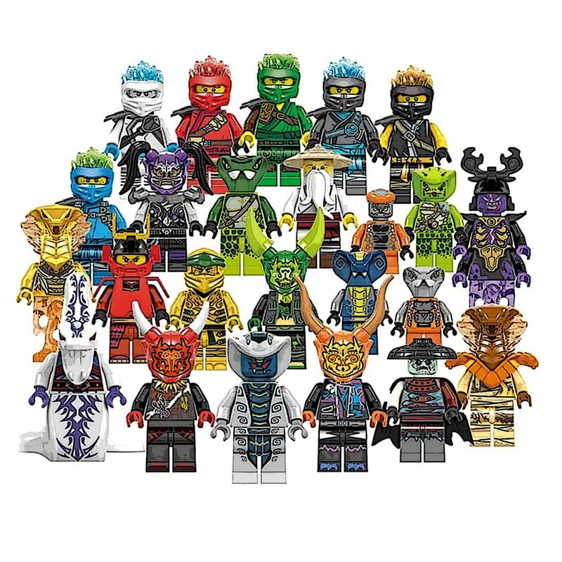 Nija Mini Action Figure Set - 24 Pack with Weapons & Collectible Building Blocks for Anime Fans