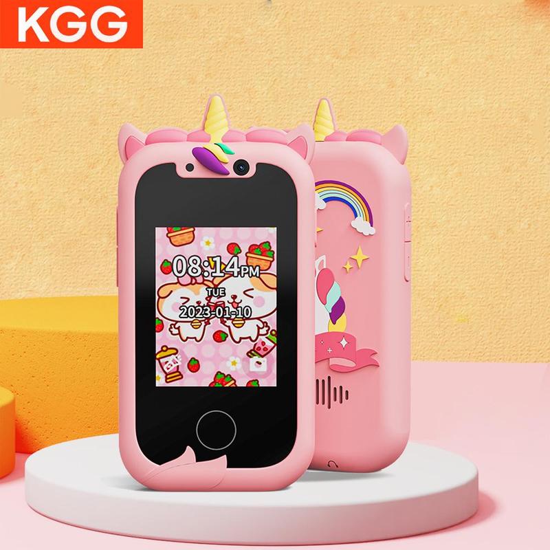 KGG Smart Electronic Learning Device, Touch Screen Phone Toy with Learning Puzzle Game Music Playback, Educational Smart Phone for Boys & Girls