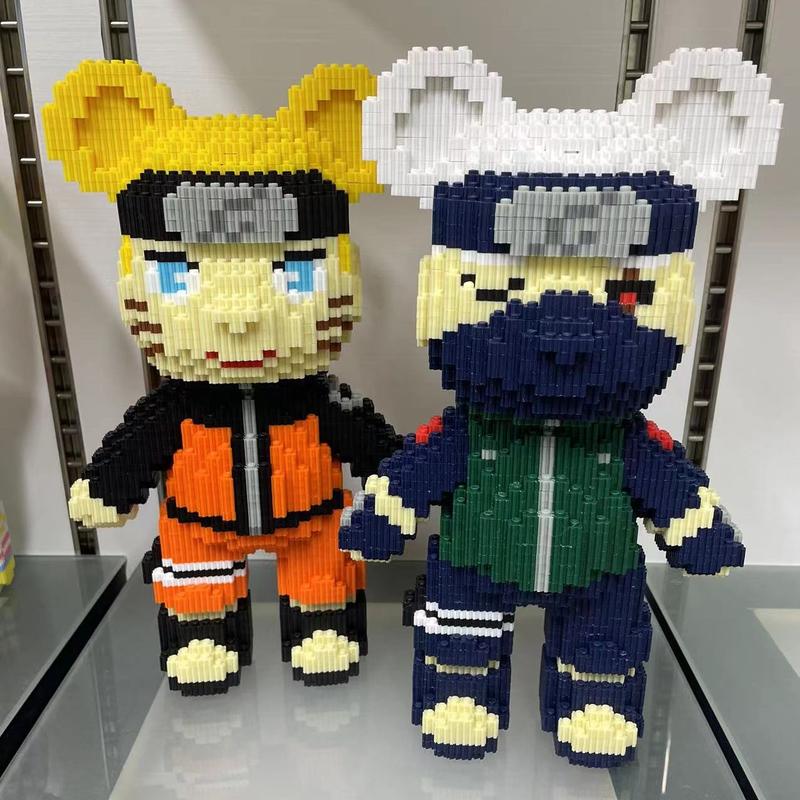 Ninja Bear+Mask Bear-Multi color compressed link small building blocks