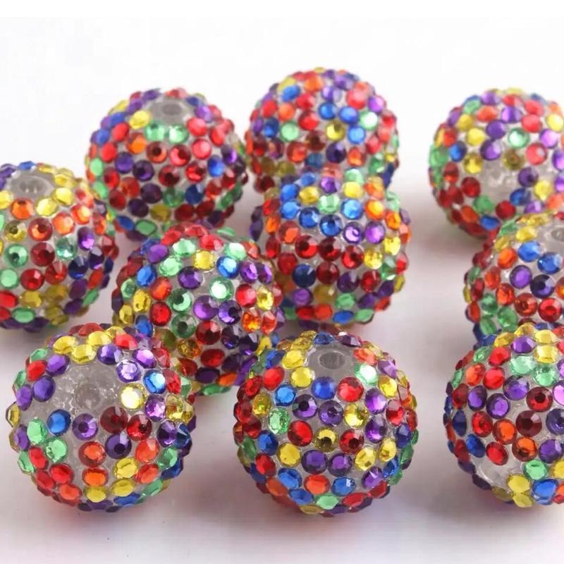 Birthday Confetti 20mm Rhinestone Beads Set of 5