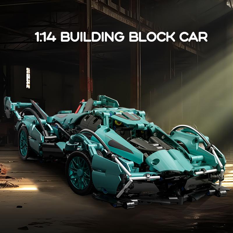 V12 building blocks assembled sports car racing car educational toy car assembled model gift