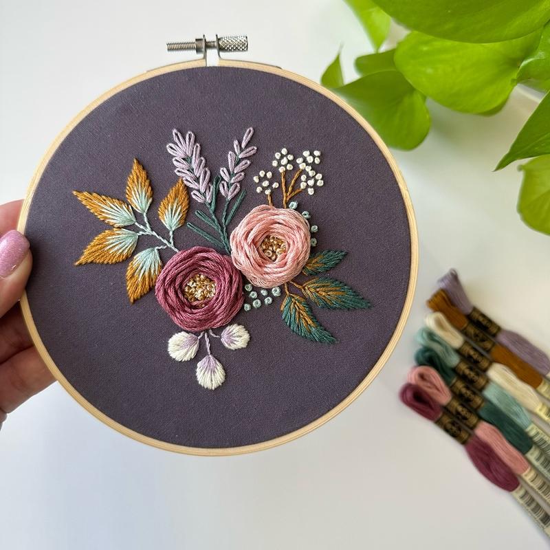 Dreamy Florals Embroidery Kit with Video Tutorial