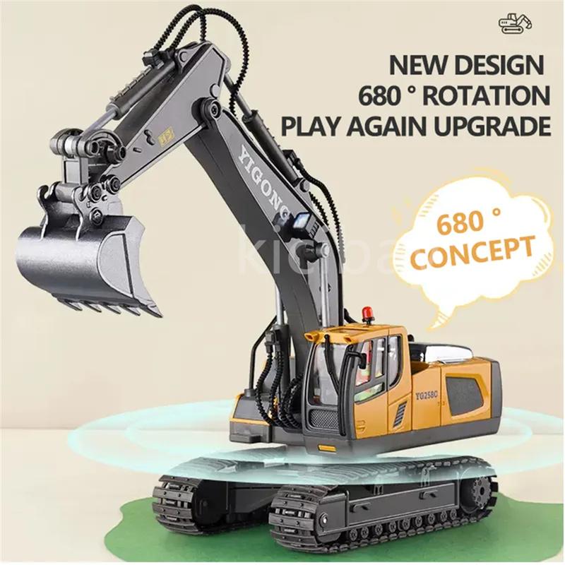 1:20 RC Excavator Dumper Car Remote Control Dump Truck, 2.4G RC Engineering Vehicle Crawler Truck Bulldozer for Boys Kids with Lights and Sound