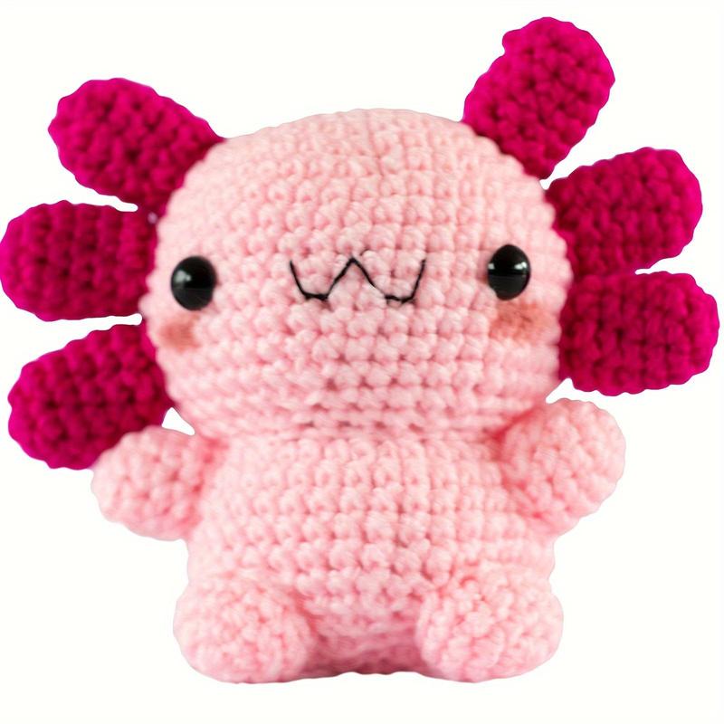 Kawaii Axolotl Design Crochet Stuffed Animal Toy, 3.54inch Soft Handmade Crochet Stuffed Animal Toy, Cute Crochet Animal Toy, Christmas Gift