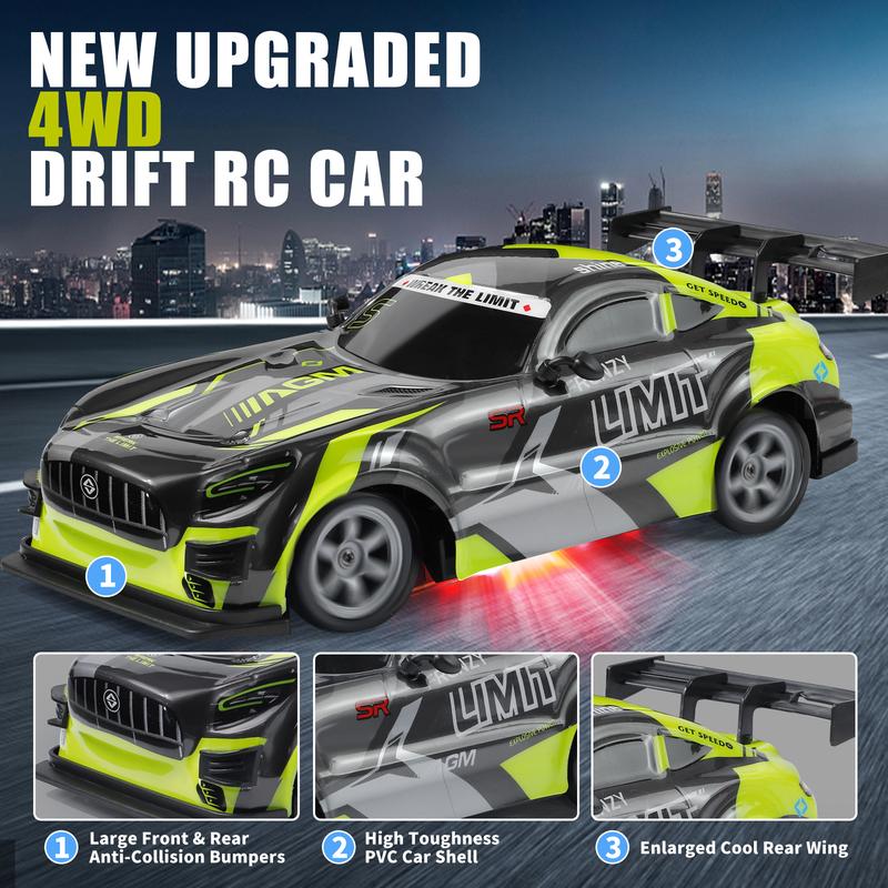 1:16 Drift RC Car - 4WD Remote Control Car with Cool LED Lights and High-Performance Drift Tires