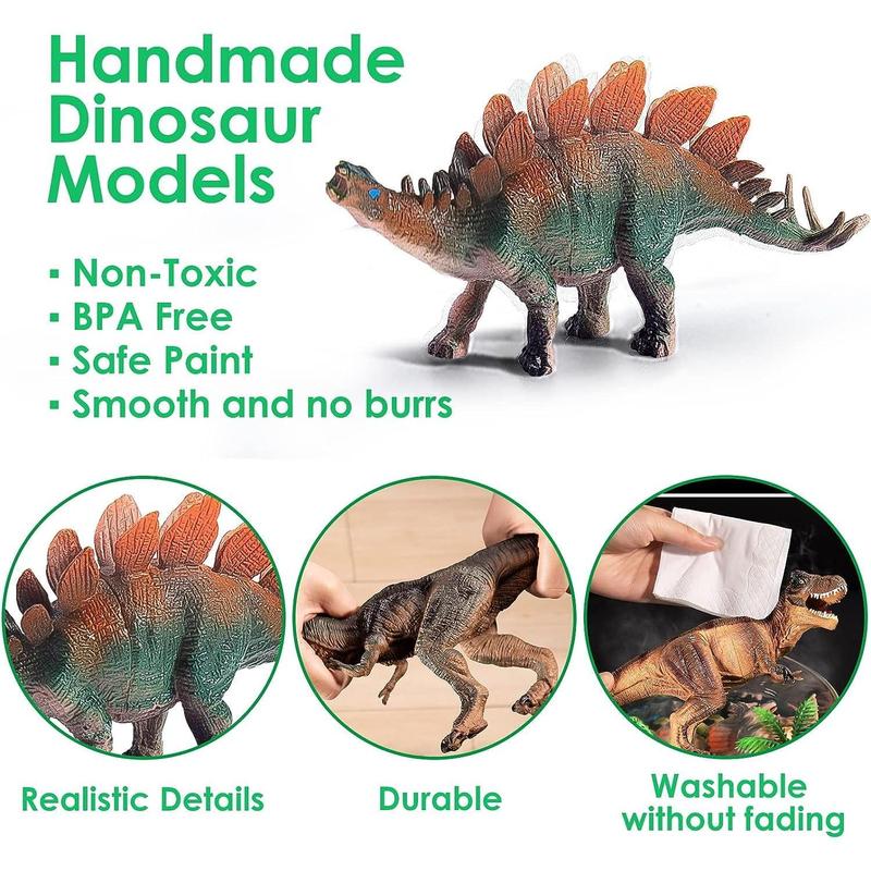 45Pcs Dinosaur Toys with Durable Storage Case for Kids, Realistic Dinosaur Toy, Educational Figures, Gift for Boys Girls